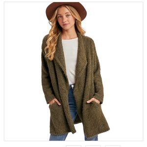 Cozy Olive Green Cardigan